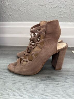 Vince Camuto Knot Suede Block Heels